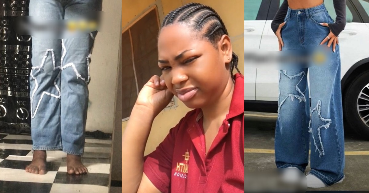 “E get star Abi e no get?” – Nigerian lady shares the picture of the boyfriend jeans she ordered online for N9,500 (VIDEO)