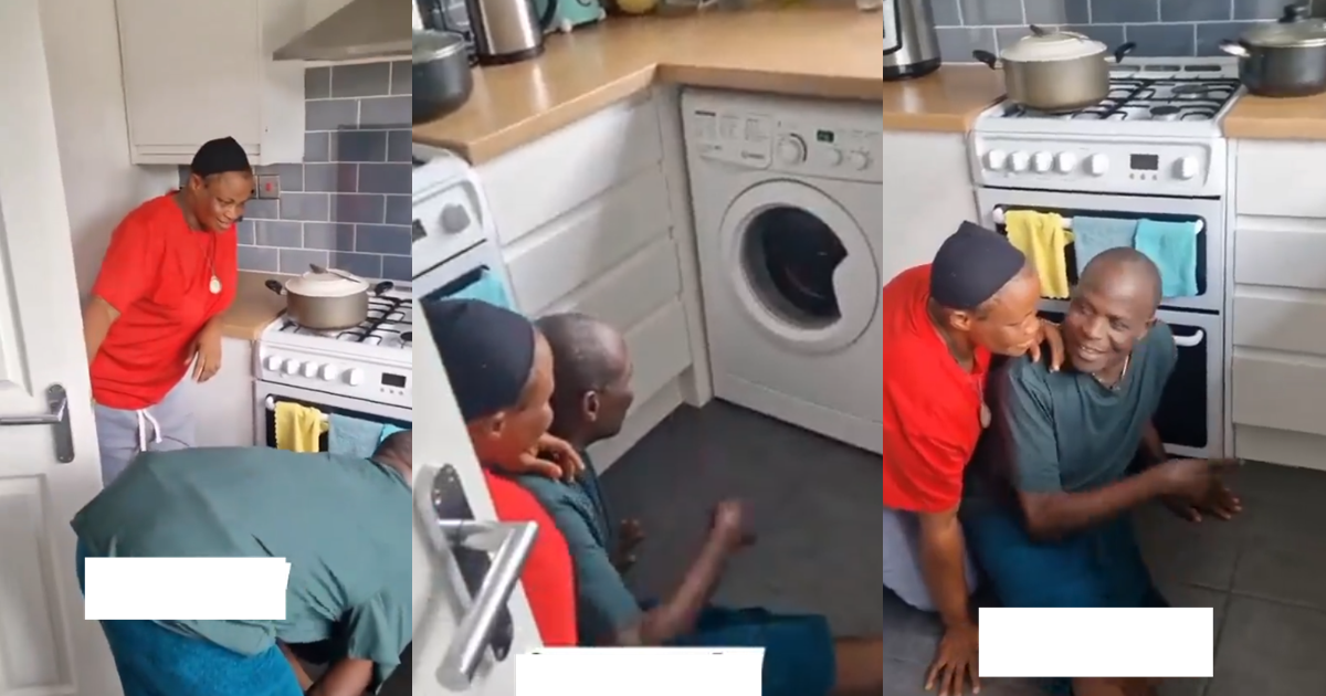 Nigerian man reveals his parent’s reaction after seeing a washing machine in the UK for the first time (VIDEO)