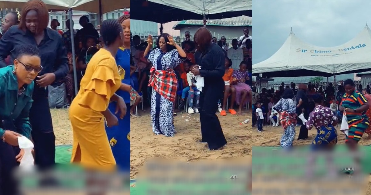 Adorable moment Nigerian parents show off their dancing prowess after the school principal reportedly announced the “no school fees payment” award for the winner (WATCH)