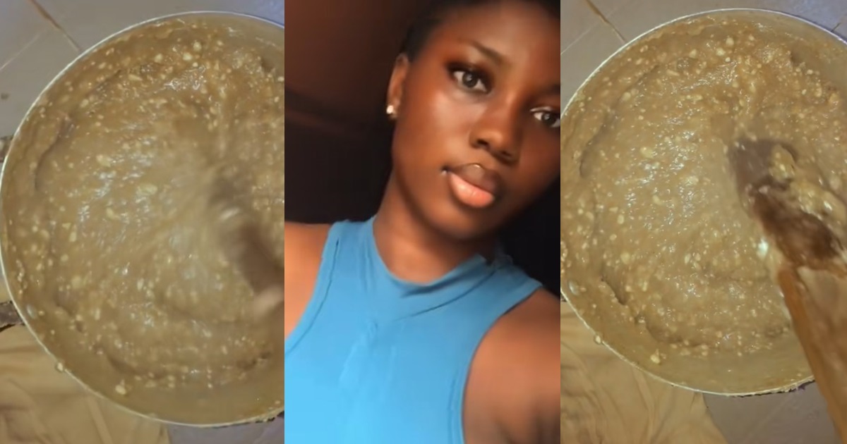 “The Amala get pimples” – Lady shares the sumptuous “Amala” meal she prepared to impress her crush (VIDEO)