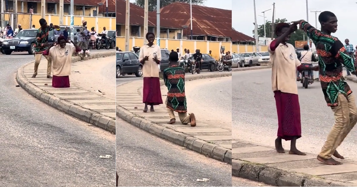 Mentally challenged couple opprǝss the singles as they display their love in the streets (VIDEO)