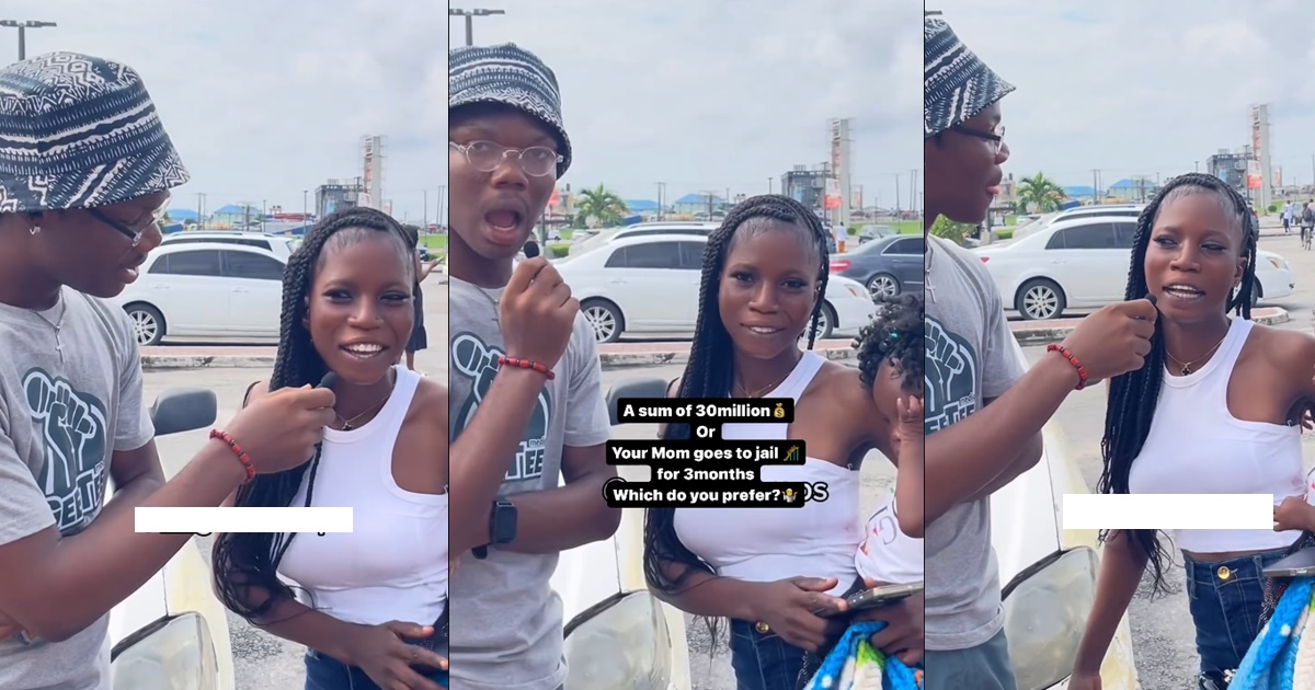Internet in sh0ck over lady’s response when asked to choose between 30 million and her mother going to pr!son (VIDEO)
