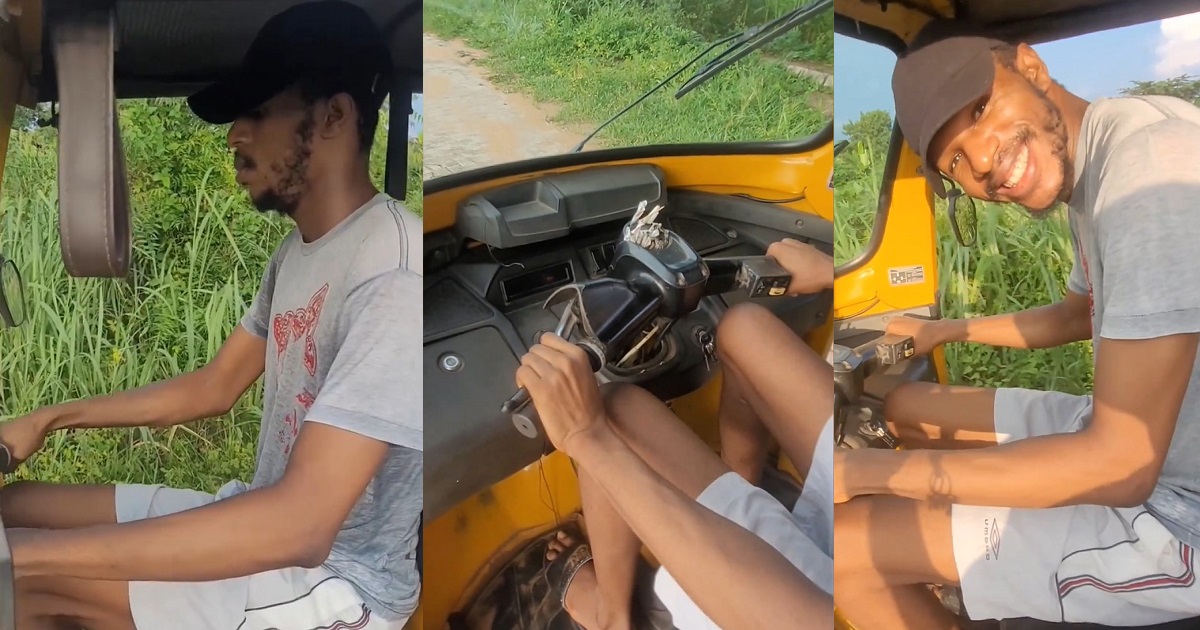 “Finally learnt how to drive keke” – Influencer Daniel Regha all smiles as he shares his latest achievement (VIDEO)