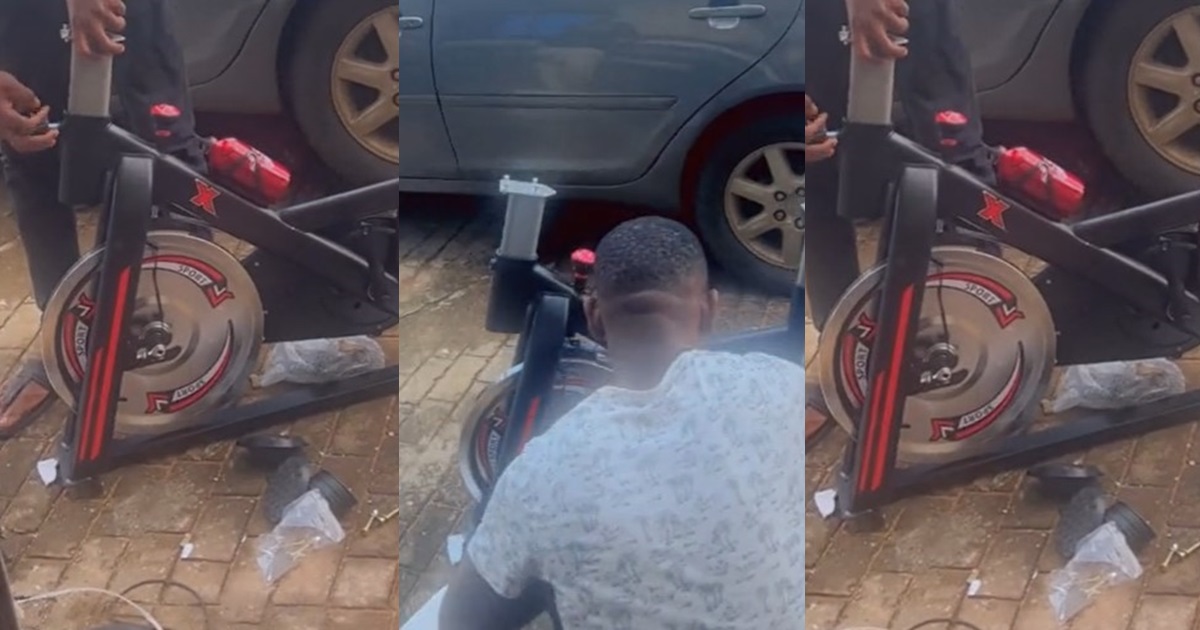 “Igbo men with protecting their property” – Nigerian man buys gym equipment for his wife as she plans to register at a gym (WATCH)