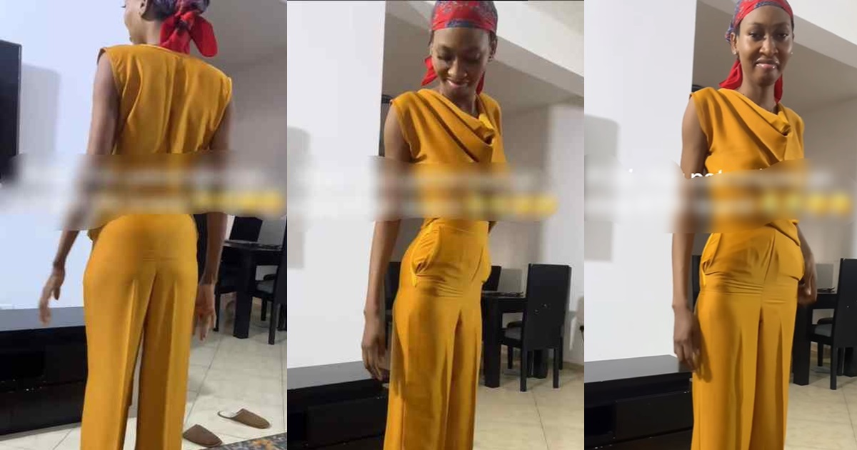 “Wrong measurement w@hala” – Lady shows off the ready-to-wear brand she bought online (VIDEO)
