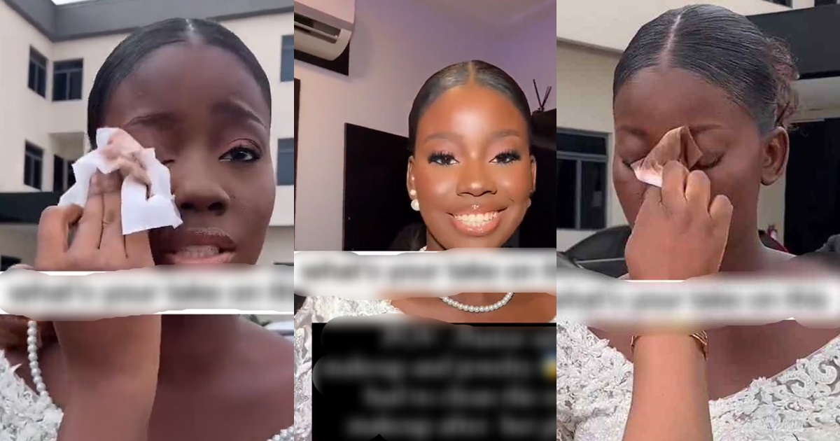 Bride cleans off her makeup after Pastor disapproves “make up and jewelry” inside the church (WATCH)