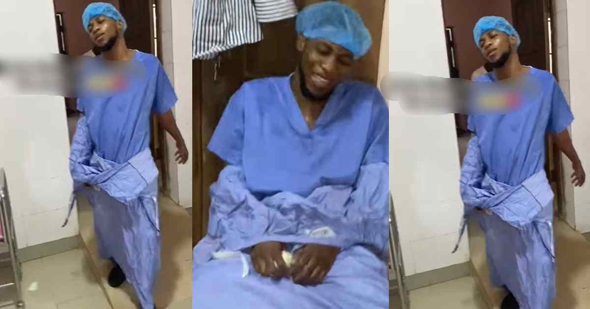 “Is he the patient?” – Nigerian man in distrɘss after assisting in a surgery for the first time (VIDEO)