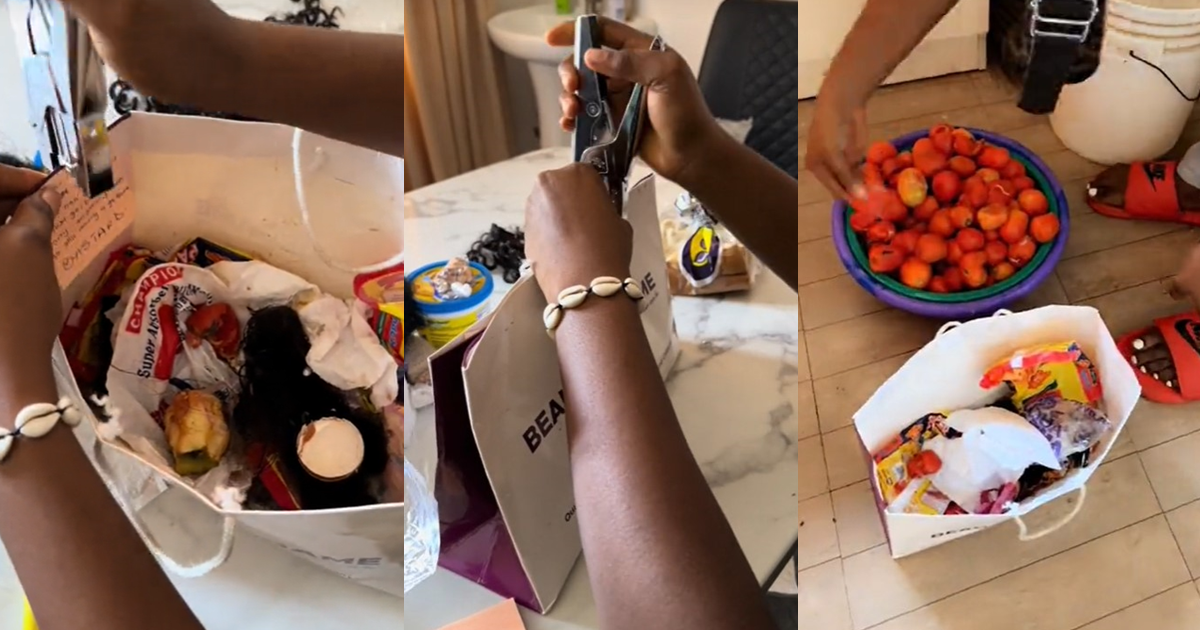 “Imagine if she wants to do unboxing video” – Hair vendor sh@mes scamm£r with a bag full of dirt after buying wig with fake alert (WATCH)