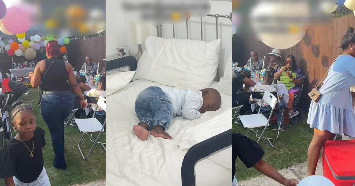 “Did you seek his consent?” – Toddler sleeps at full length after mum spends sleepless night planning his 1st birthday party (WATCH)