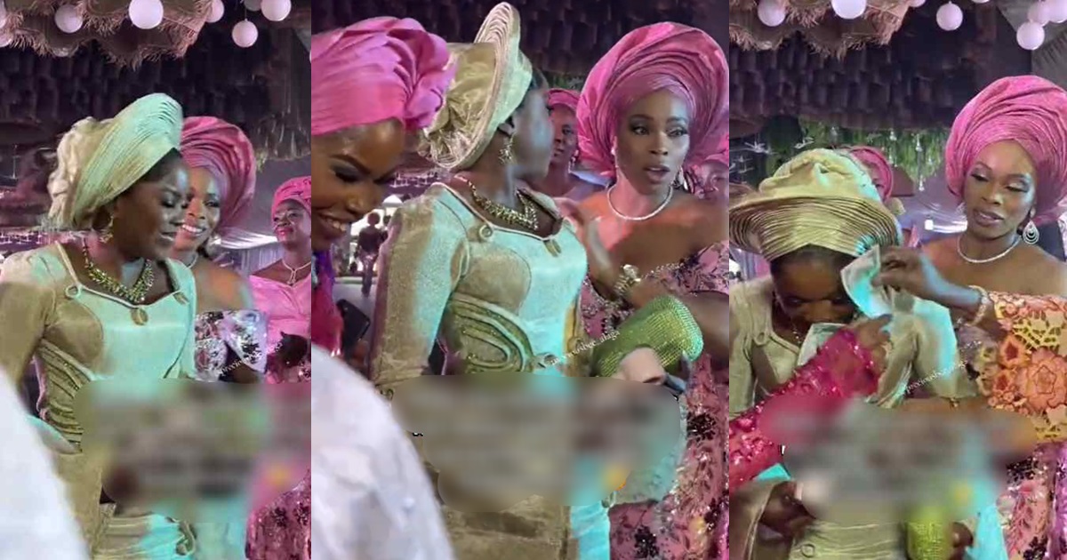 “She was protecting her makeup” – Aso-Ebi lady apologizes to bride after trying to prevent her grandmother from spraying her money VIDEO)