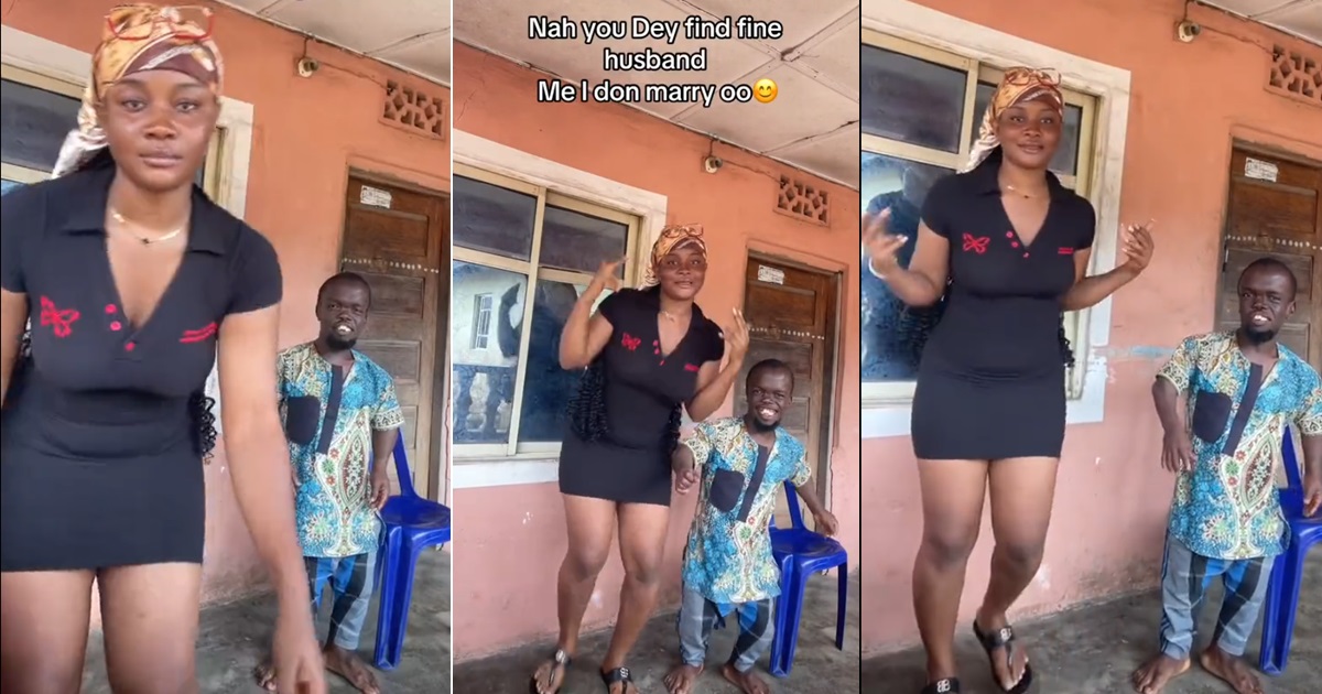 “Lucky you, no side chick to drag am with you” – Netizens react as lady shows off her husband (VIDEO)
