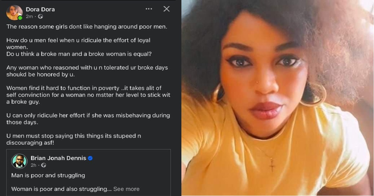 “Women find it hard to function in povǝrty, any one that tolerated your br0ke days should be honored” – Woman att@cks viral post