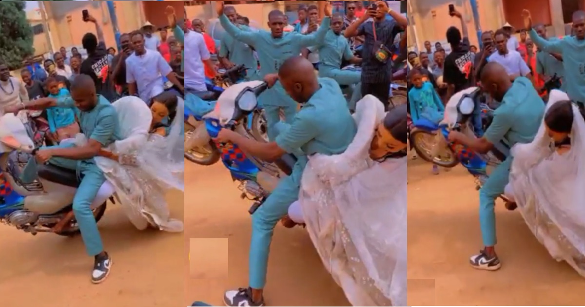 “This is what they mean by ‘you are driving me crazy” – A man and his bride’s bike dance trends