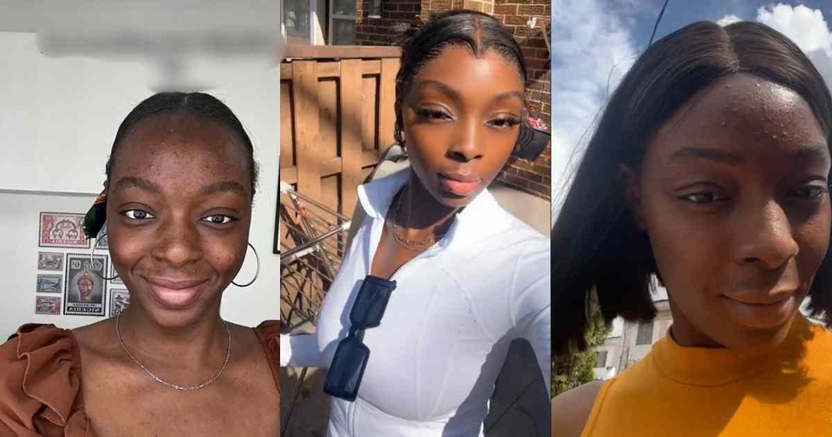 “Only foreign air make you go use filter” – Tongue wags as lady compares her skin in Nigeria and abroad (WATCH)