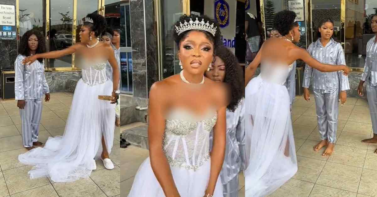 “Her wedding, her choice” – Nigerian bride strives for perfection as she creates her wedding content (WATCH)