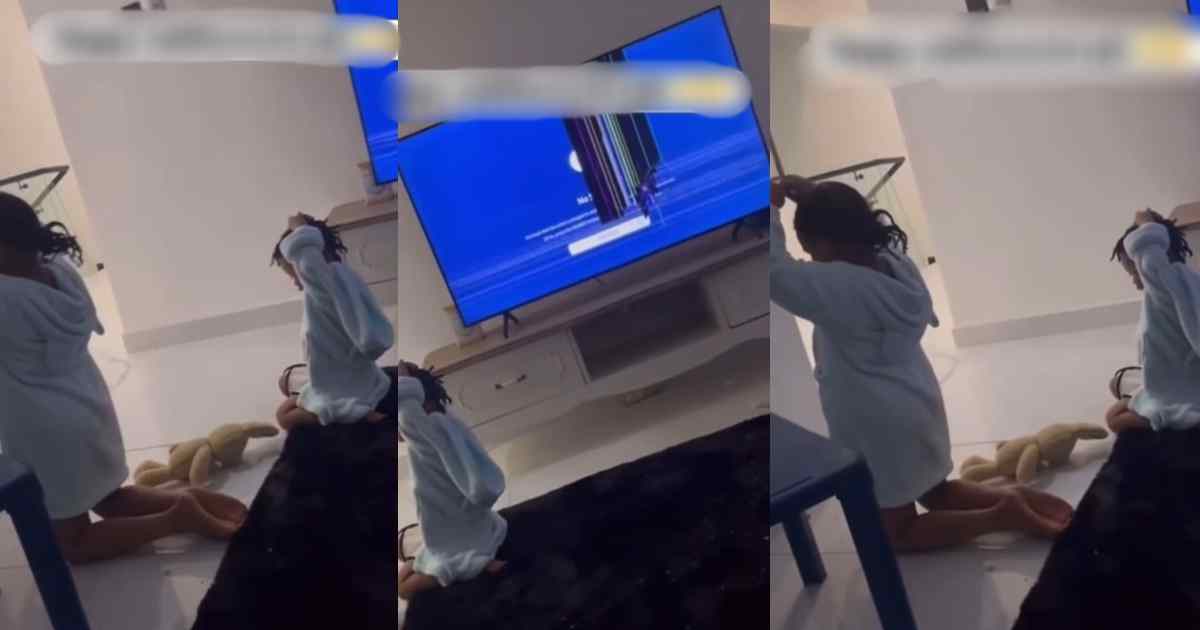 “Happy midterm break” – Parents Sh0cked As Children’s Play Shattered TV Screen (VIDEO)