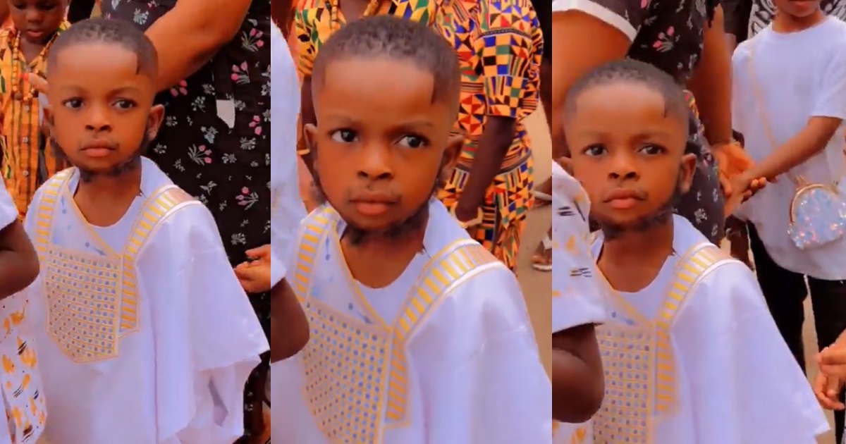 “Egbon at early age” – Little boy with unusual beard sp@rks interest online (VIDEO)