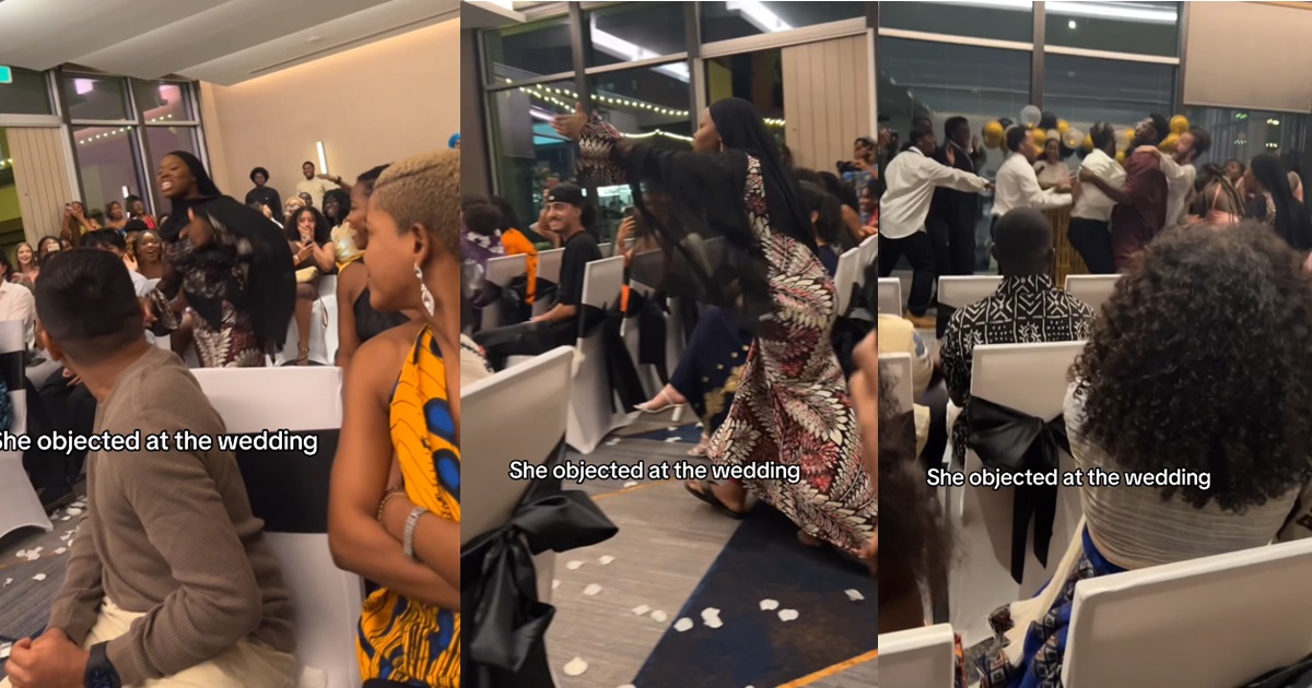 “I think say na only for Nollywood this thing dey happen” – Netizens react to moment guest “objects” to union at a wedding (VIDEO)