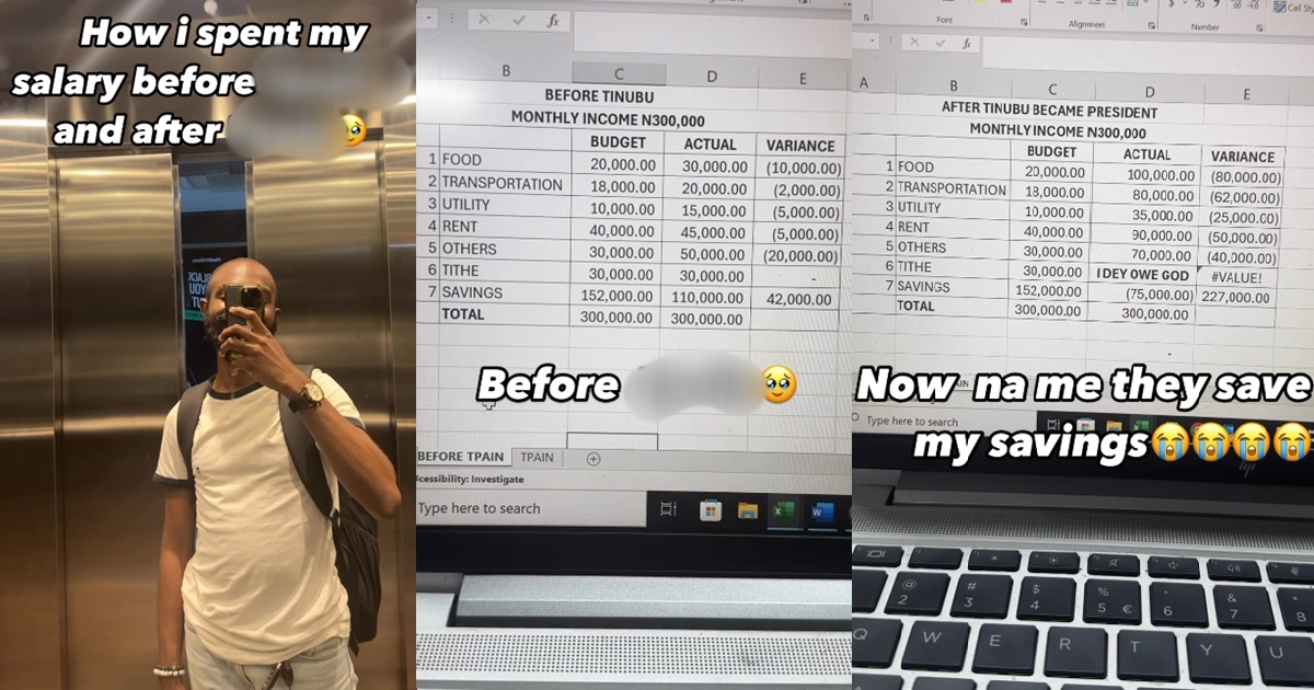 “We plenty wey dey owe God” – Reactions as man reveals how much he spends before and after the rise in living costs (VIDEO)