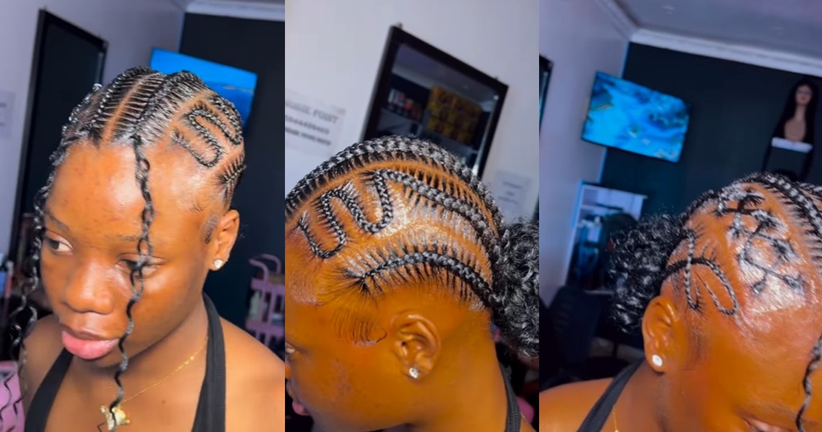 “They braided her thoughts, prayers and hair” – Tongue w@gs as Nigerian lady rocks tight braids with visible scalp discomfort (WATCH)