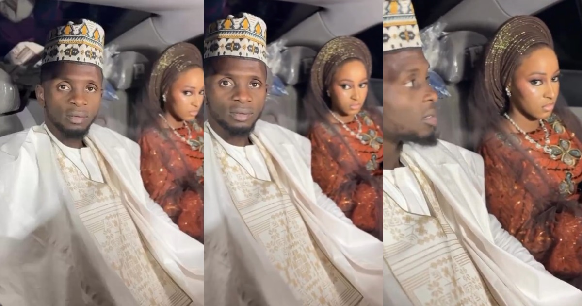 Was she f0rced to marry him?” – Reactions as bride’s s@dness contrasts groom’s joy on their wedding day (WATCH)