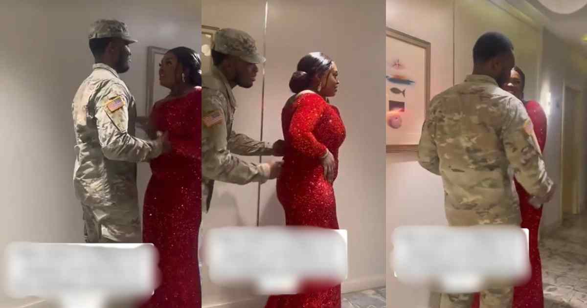 “She’s shocked she’s not surprise” – Nigerian man in US Army Surprises His Fiancée on Her Birthday Photoshoot (VIDEO)
