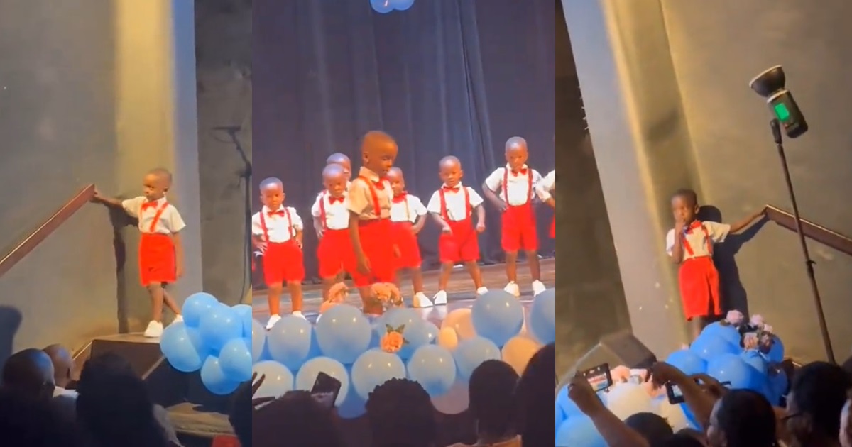 “And they must have paid a lot for that uniform” – Little boy d!tches choreography, exits the stage during kids’ performance (VIDEO)