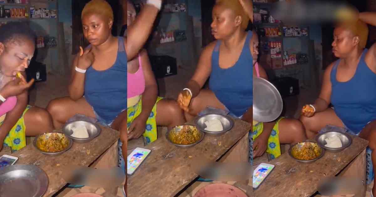 “Na why I prefer to eat with my Dad” – Lady gets be@ten by her mother during dinner for grabbing meat first (Watch)