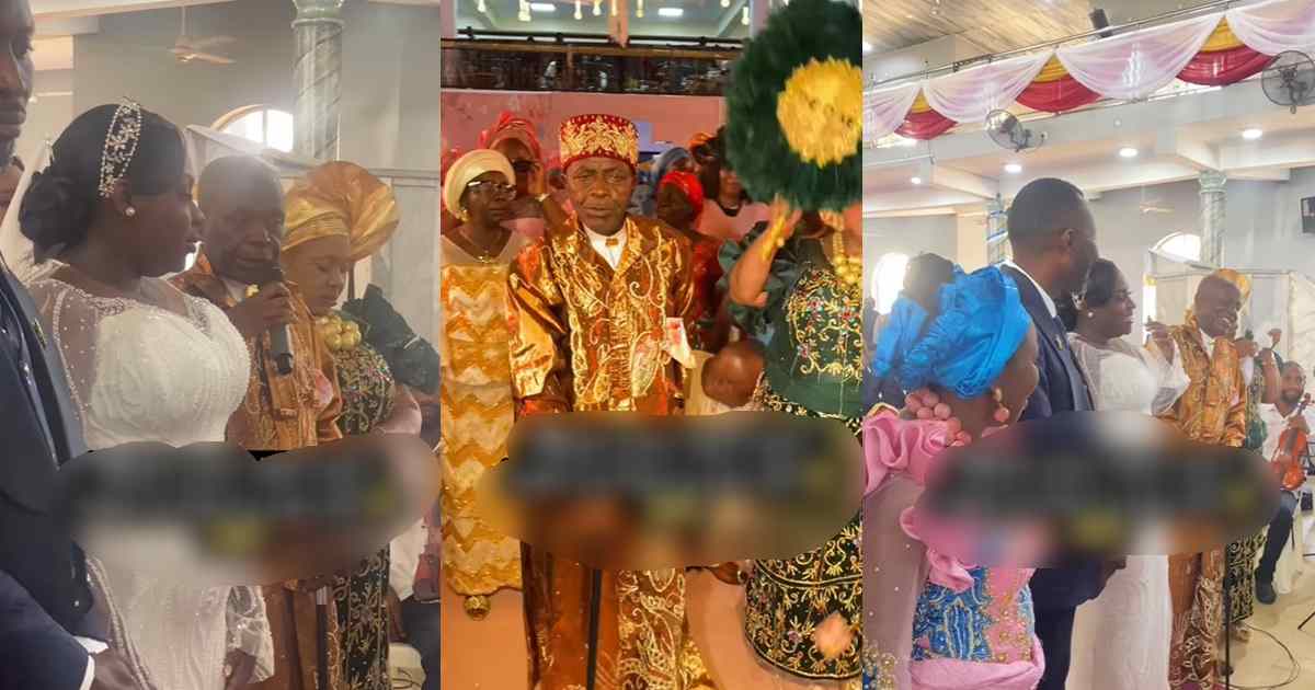 “Dad can’t wait to marry you off” – Bride’s father eagerly approves the couple’s union with a swift ‘Yes’ answer on their wedding day (WATCH)