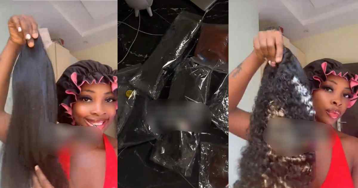 “9 months 9 wigs, 9 years and i never even see 1 weavon” – Man gifts girlfriend 9 luxury wigs to celebrate 9-month anniversary together (WATCH)