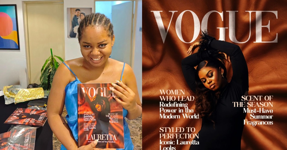Nigerian man celebrates wife’s 29th birthday and 1st wedding anniversary with custom Vogue-inspired magazine (IMAGES)