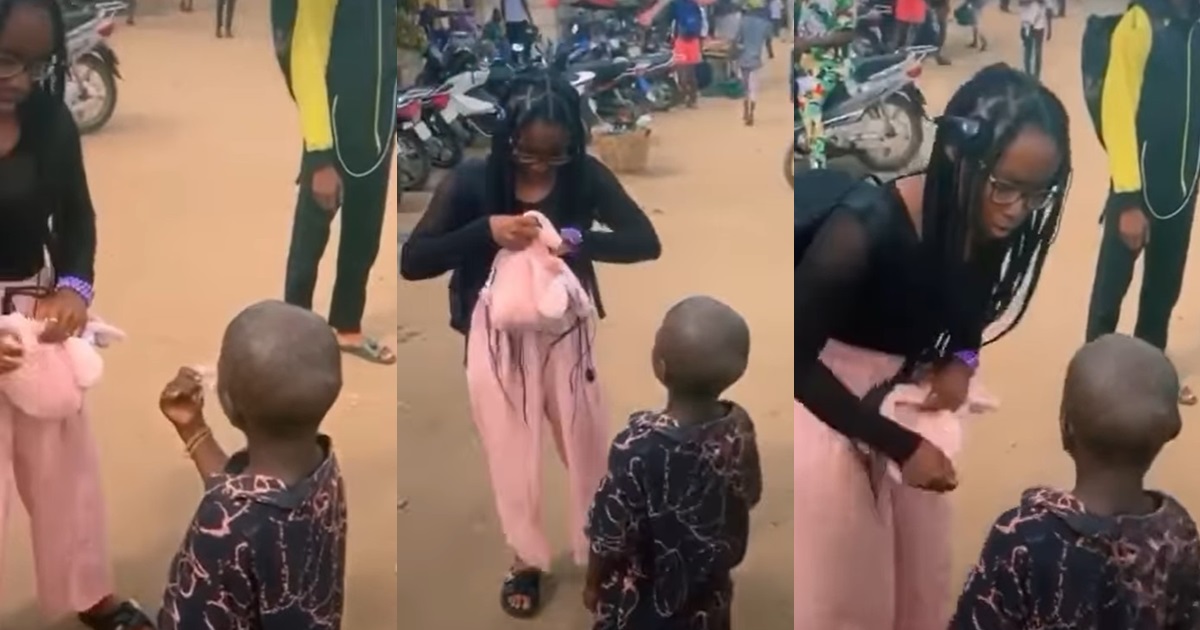 “I no dey say thank you for  ₦100” – Young boy refuses to show appreciation after receiving ₦100 (WATCH)