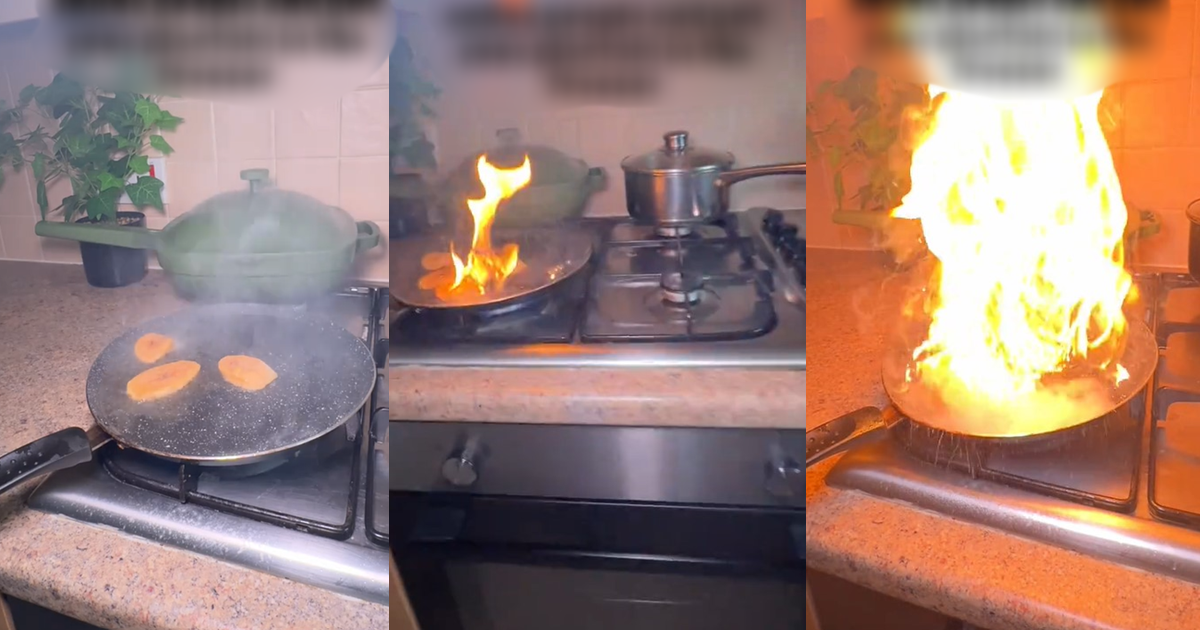 Lady’s attempt to freeze plantain before frying ends in f!re after following online advice (WATCH)