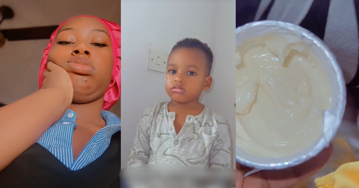 “The colour of my problem is colour green “– Little boy responds to his mum after being sc0lded for wasting cream (VIDEO)