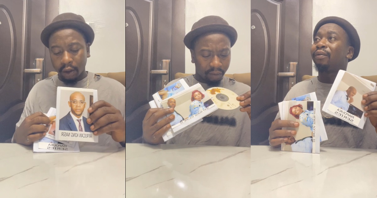 “I’m tired of this country” – Reactions as man ventures into the business of selling the viral sǝx tapes in discs (VIDEO)