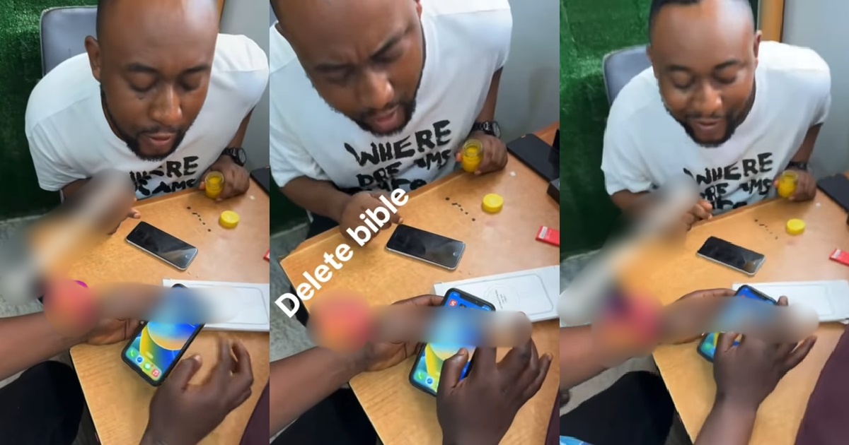 “Delǝte Bible, don’t delǝte Sporty!” – Man’s outúrst while conserving space on phone sparks búzz online (VIDEO)