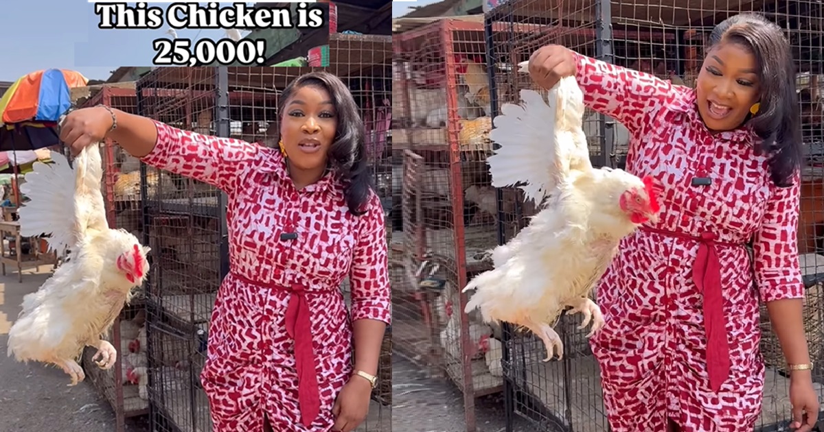 “Na this Christmas go be the ‘Silent Night” – Popular cook expresses shock at seeing Christmas chicken priced at ₦25K (VIDEO)