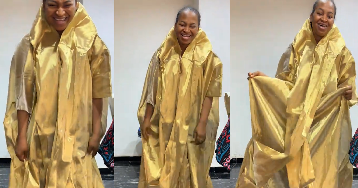 Lady Shares Her Tailor’s Attempt At Making One Of Veekee James’s Design After She Asked Her To Recreate It (VIDEO)