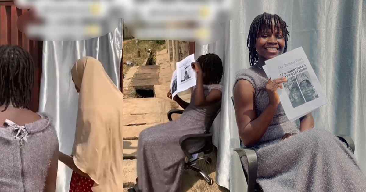 Lady Finds Creative Solution for Friend’s Birthday Photoshoot Despite Financial Constraints (WATCH)