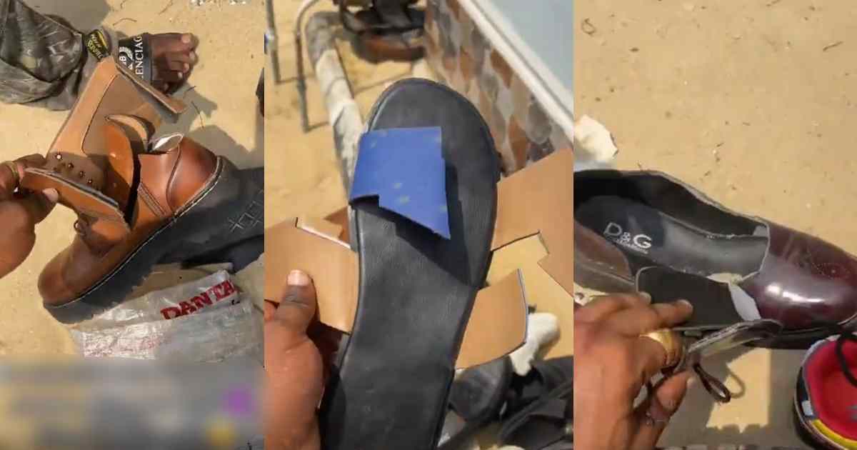 “Be careful who you date, stay safe guys” – Man w@rns his fellow men after his ex-girlfriend destr0yed his shoes following their break-up (VIDEO)