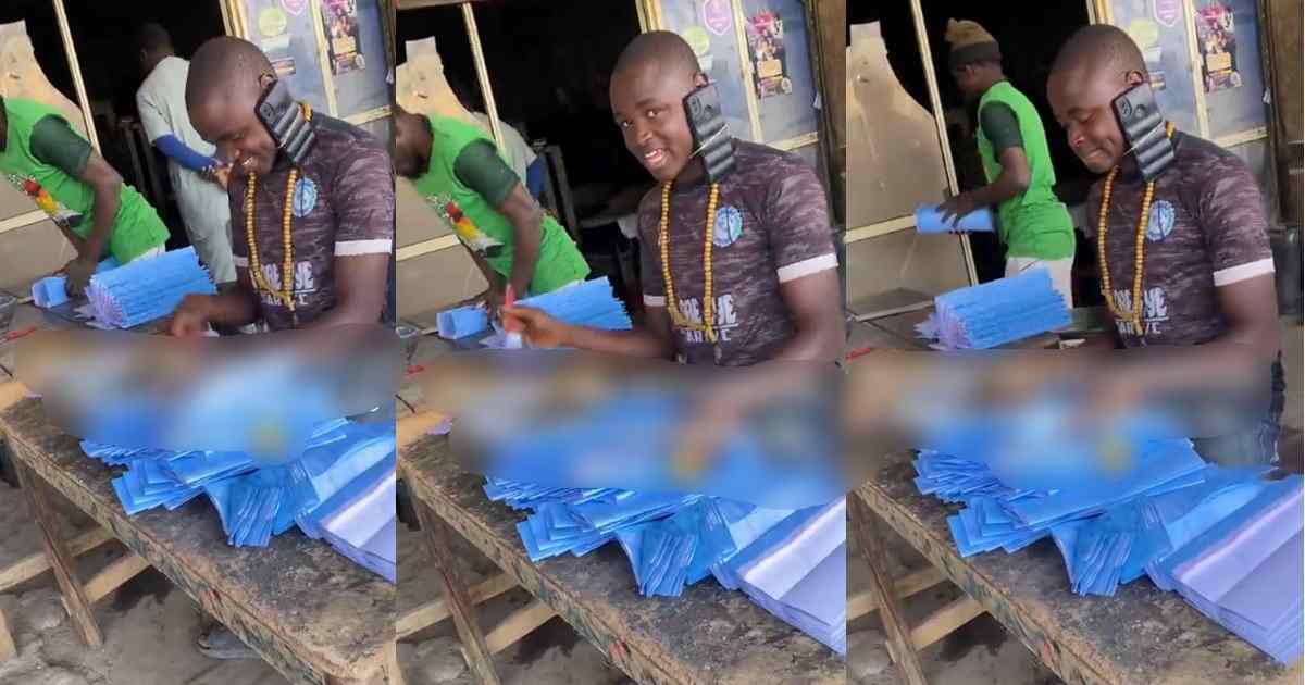 Man devises an unusual method to communicate with his partner over the phone while working (WATCH)