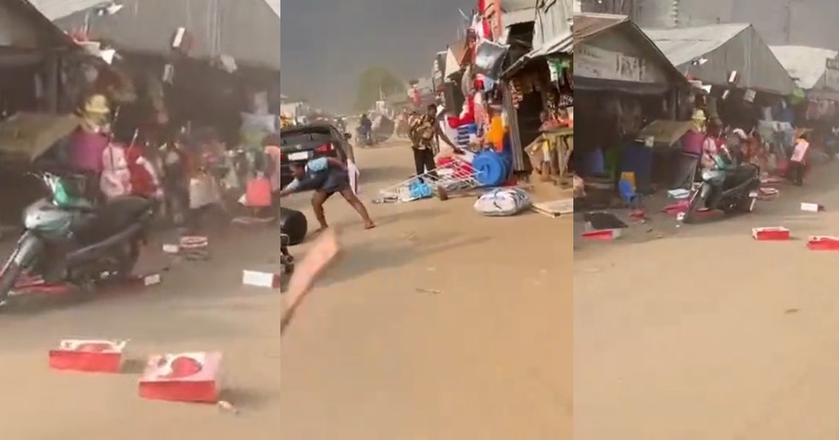 “Even the breeze is against the valentine” – Single people overjoyed after heavy wind ru!ns Valentine’s gift items at a local market (WATCH)