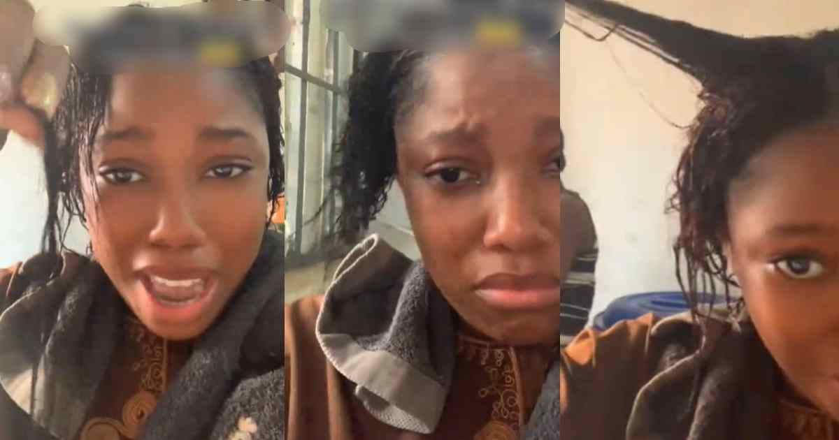 “Just comb the hair and then pack the remaining one” – Lady brɘaks down in tɘars as she loses hair after relaxing at a salon (WATCH)