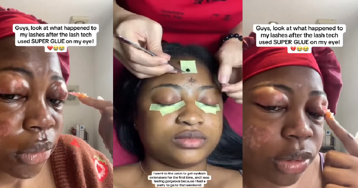 Lady Shares The Terr!ble Experience She Had After Using Eyelash Extensions (WATCH)