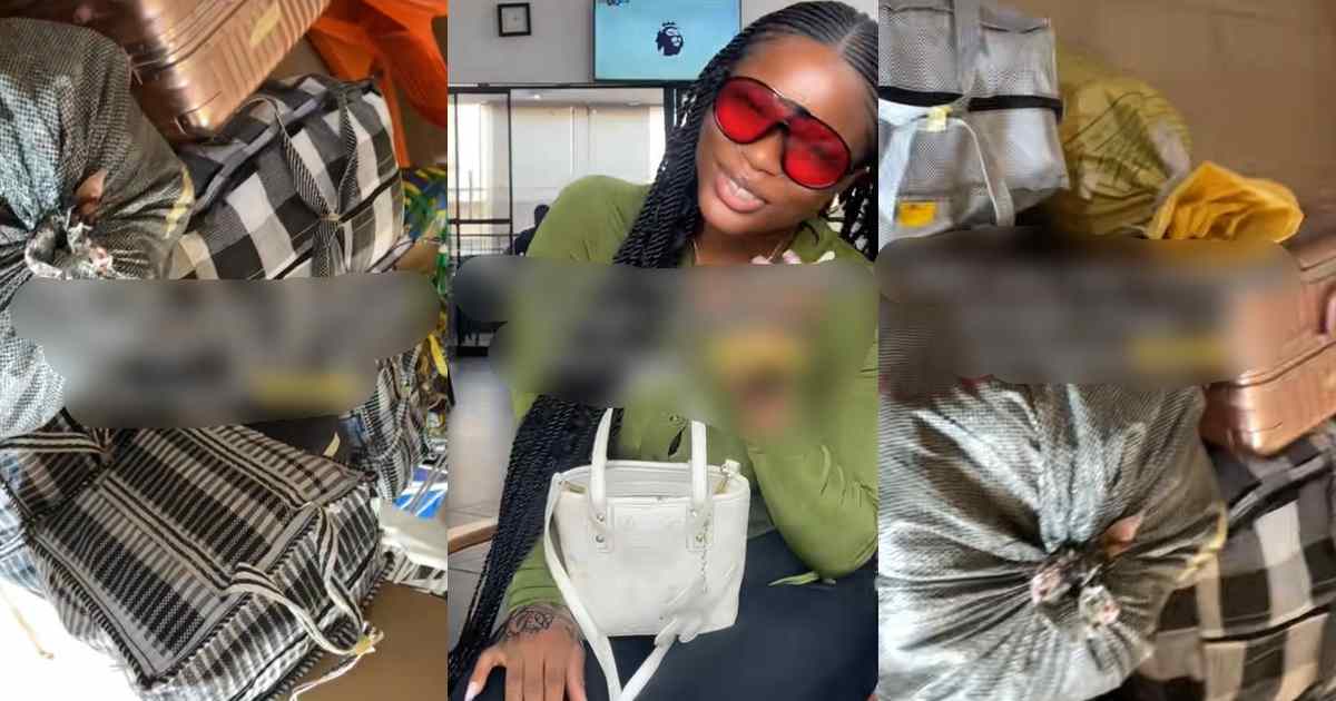 “Is she living in school forever” – Lady stúnned after discovering her new roommate resumed school with 13 bags (WATCH)