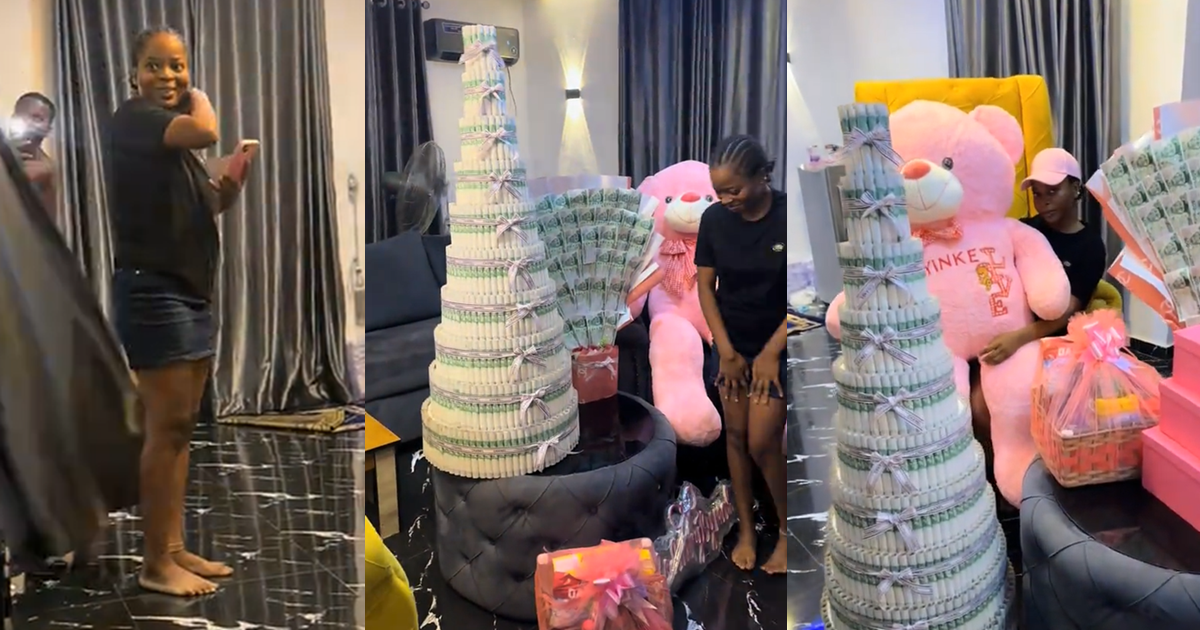 Lady who thought she would get no gifts for her birthday because it was Ramadan season gets surprised (WATCH)