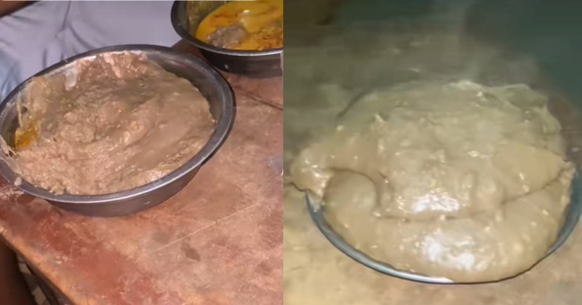 “I want to marry a girl that can cook, see wetin their mama dey cook” – Man faces backl@sh over the ‘lumpy amala meal’ his mum prepared (WATCH)