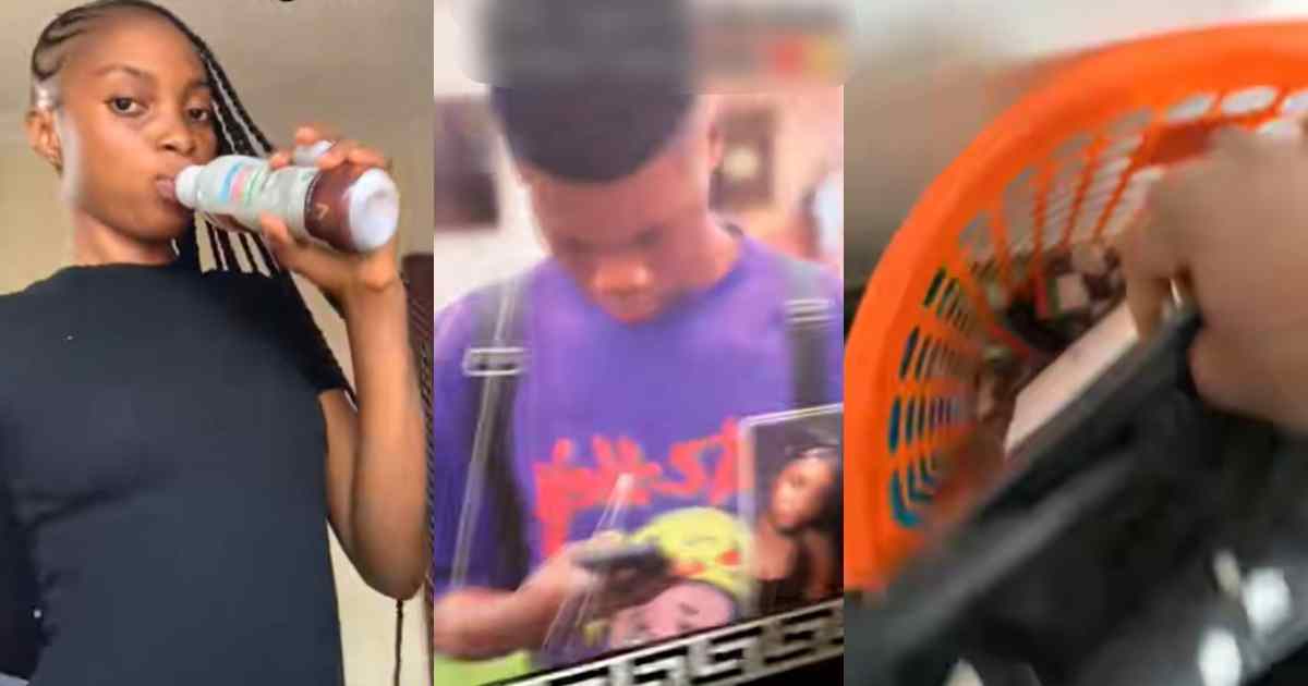 “Why you add your picture to mark territory inside frame?” – Lady discovers photo frame she made for her boyfriend hidden in a laundry basket after visiting his apartment unannounced (VIDEO)