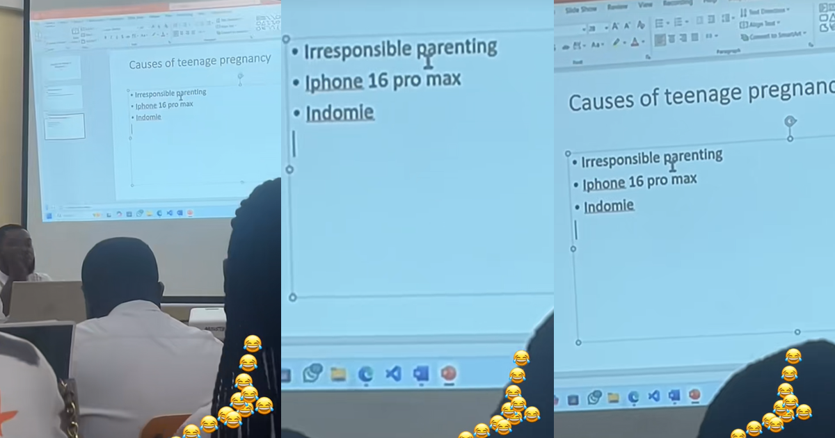 “Noodles, iPhone 16 Pro Max” – Teacher displays the causes of teenage pregnancy to educate students (WATCH)