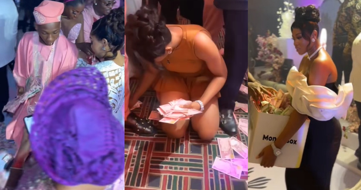 “They took the money duty seriously” – Bride shares heartwarming video of her siblings dutifully picking up her wedding money from the dance floor ( WATCHh)